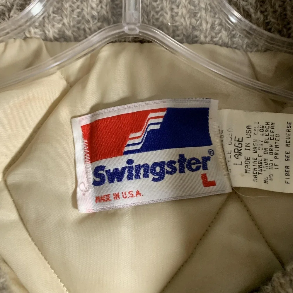 Vintage‎ Swingster Jacket Mens Large Black Bomber Walco 80s